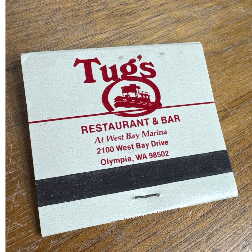 Olympia Washington Matchbook Tug's Restaurant Bar West Bay Marina Tugboat Annies